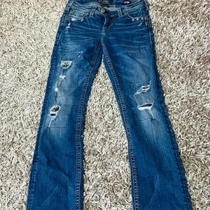 Silver Fluid Denim, Tuesday Baby Boot, W27/L33